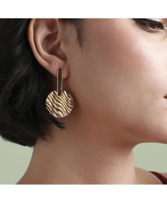 Metallic Textured Drop Earrings