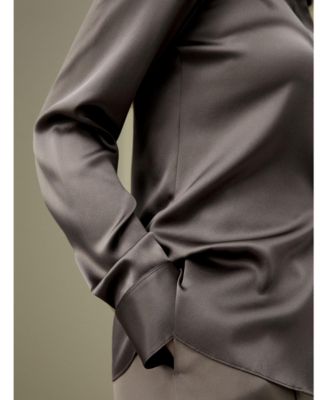 Women's Elegant Silhouette Silk Shirt