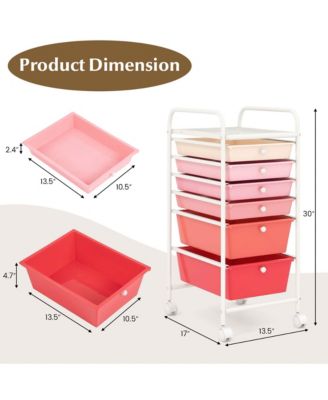 6 Drawer Rolling Storage Cart Scrapbook Paper Office Organizer