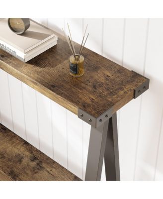 43.3-Inch MDF and Metal V-Shaped Leg Farmhouse Entryway Console Table