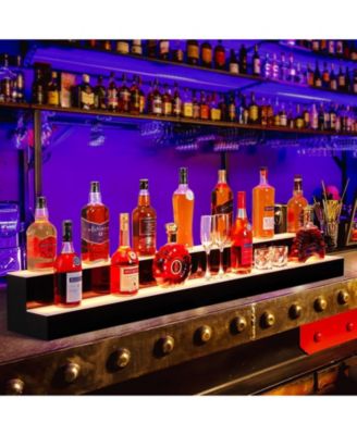 60-Inch Acrylic LED Wine Display Rack - Remote Control, App-Controlled, Modern Design, Two-Step Shelf, and Home Bar Accessory