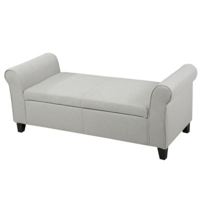50” Armed Storage Bench,Upholstered Ottoman for Bedroom,Living Room, or Entryway-The Pop Home