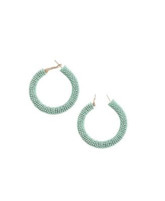 Beaded Cluster Hoop Earrings