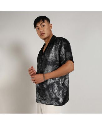Men's Midnight Black & Chalice Silver Metallic Ombre Shirt