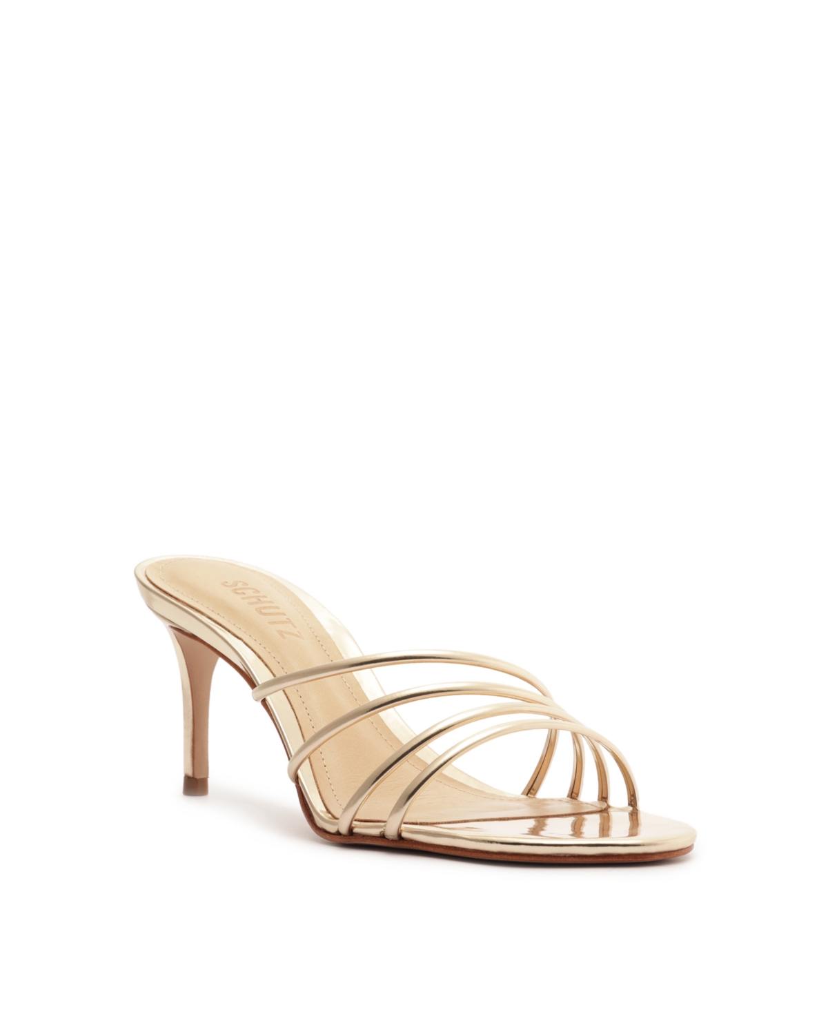 Shop Schutz Women's Inez Kitten Heel Sandals In Gold
