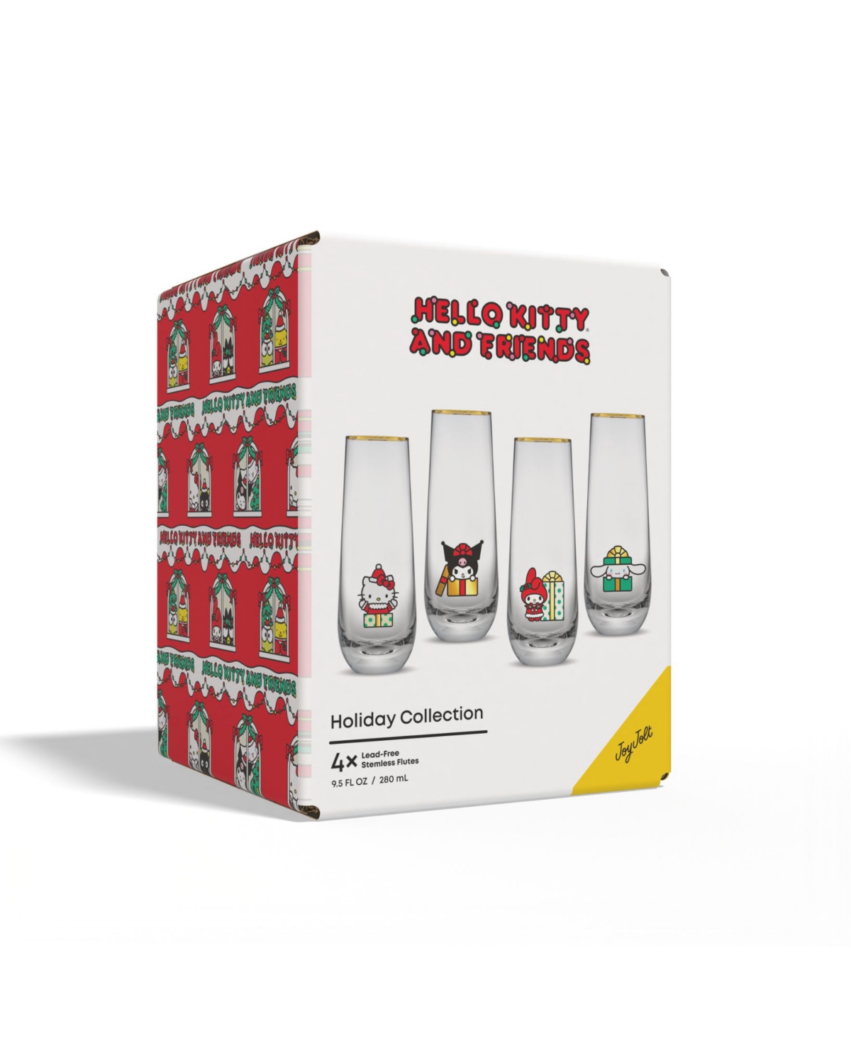 Joyjolt Hello Kitty And Friends Holiday Stemless Flutes, Set Of 4 In Multi