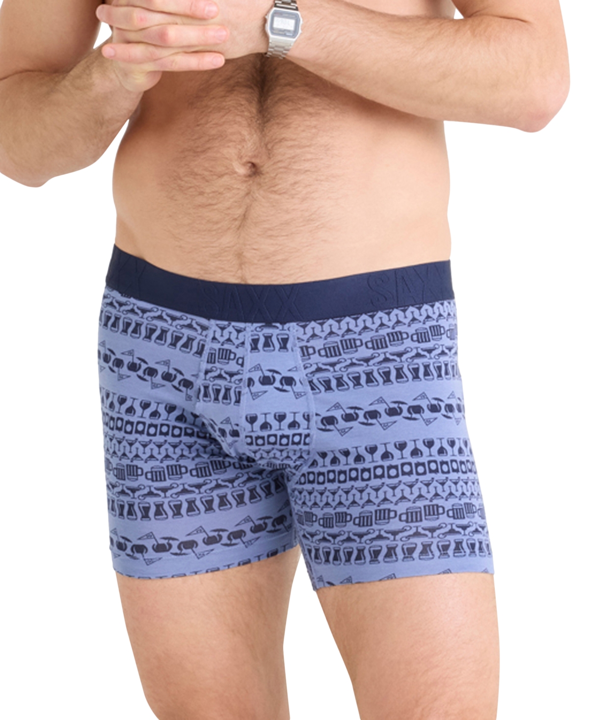 Men's DropTemp Slim-Fit Cooling Printed Boxer Briefs - 19Th Hole Stripe-blue