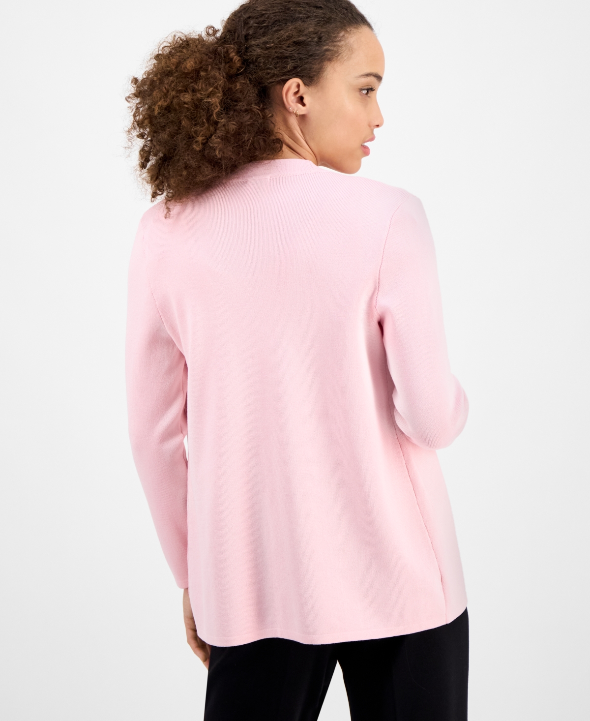 AK ANNE KLEIN PETITE NEWPORT OPEN-FRONT CARDIGAN 