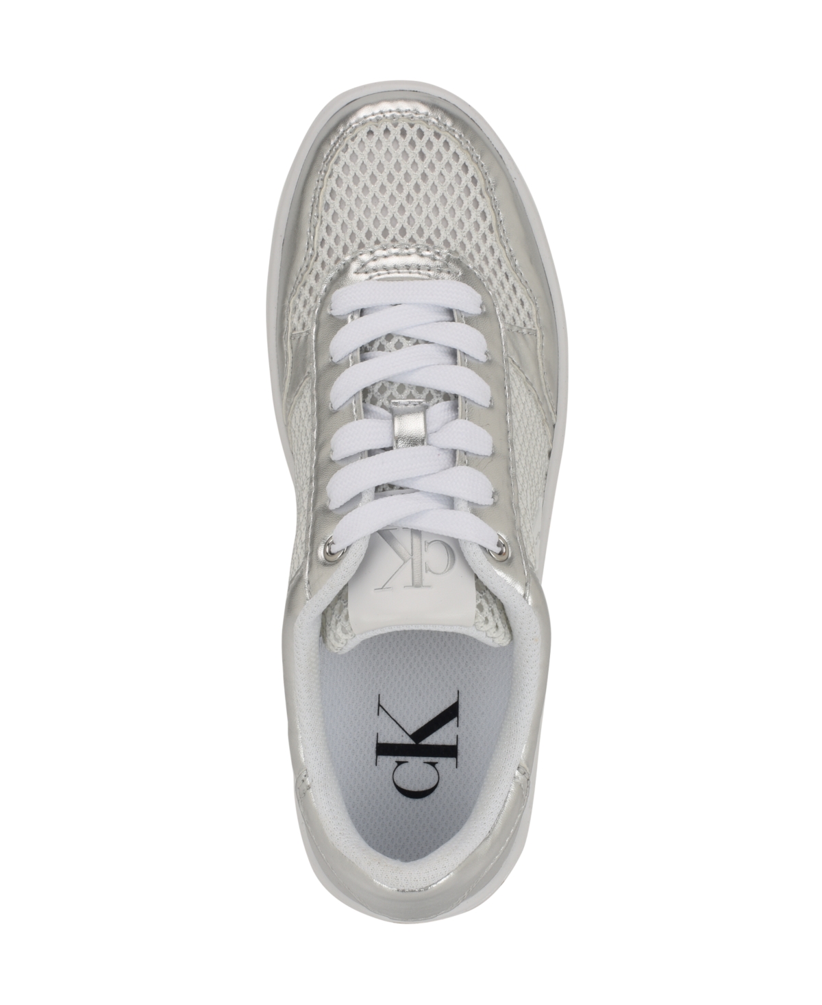 Calvin Klein Women's Heyra Logo Low Profile Sneakers In Silver Metallic