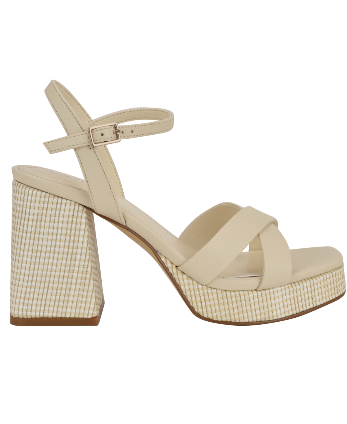 Calvin Klein Women's Drancy Platform Block Heel Sandals In Ivory