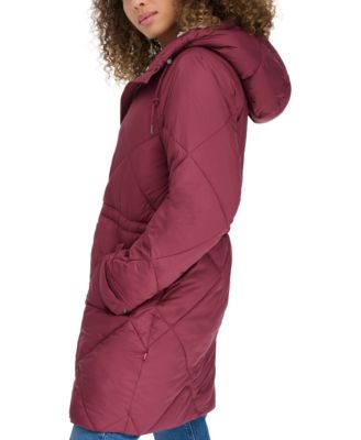 Women's Diamond Quilted Cinch Waist Parka Jacket
