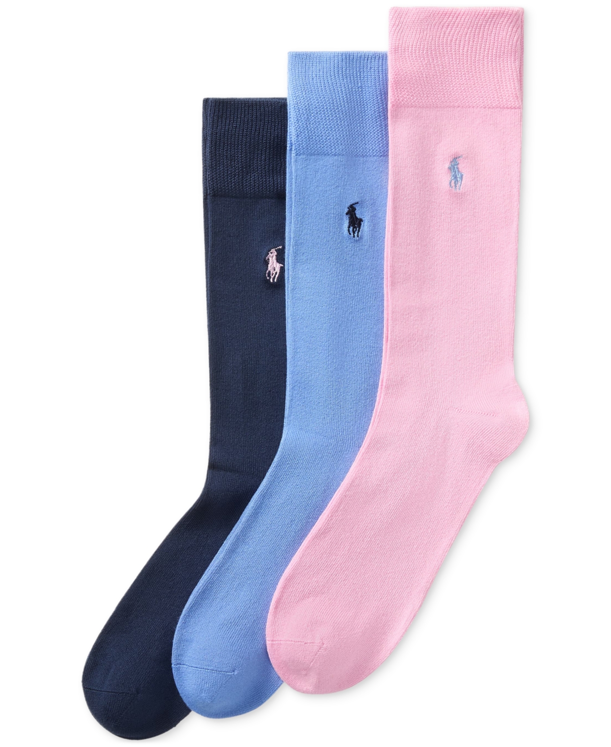 Polo Ralph Lauren Solid Dress Socks, Pack Of 3 In Soft Pink