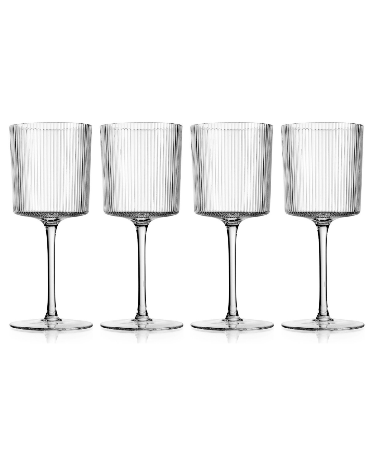 Godinger Sullivan Street Fluted White Wine Glasses, Set Of 4