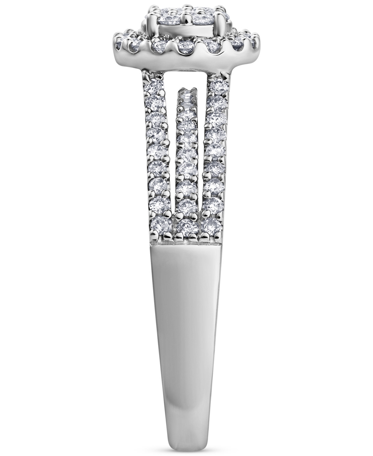 Macy's Diamond Halo Multirow Ring (1/2 Ct. T.w.) In 10k White Gold In White Gold