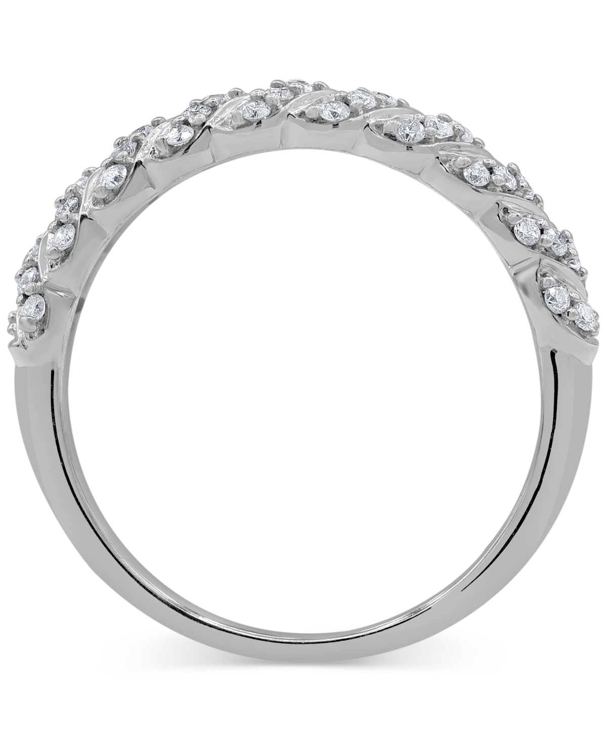 Macy's Diamond Diagonal Row Band (1/4 Ct. T.w.) In 14k White Gold In White Gold