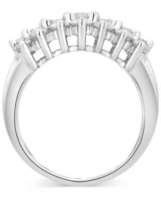 Diamond Four Row Statement Ring (3 ct. t.w.) in 14k White Gold