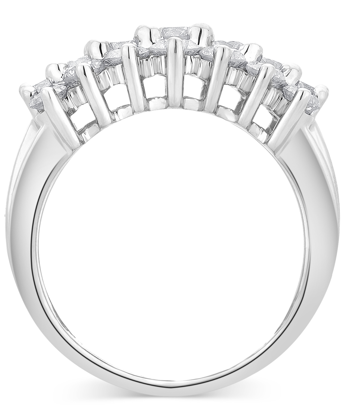 Macy's Diamond Four Row Statement Ring (3 Ct. T.w.) In 14k White Gold In White Gold