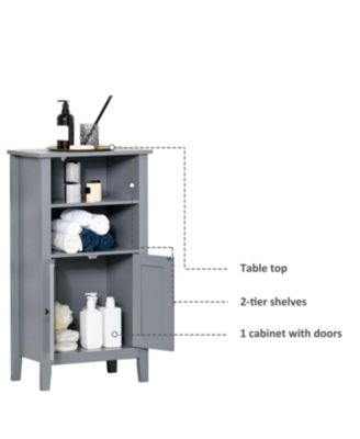 2 Tier Shelf Hidden Storage Bathroom Floor Cabinet
