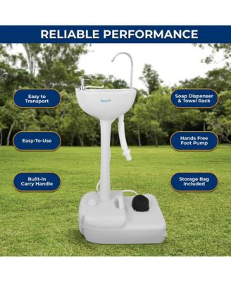 Portable Hand-Wash Sink Station with Foot Pump & Soap Dispenser
