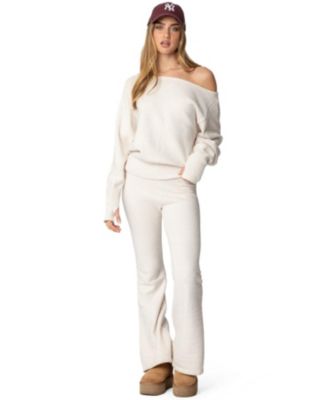 Women's Plush Oversized Asymmetric Sweater