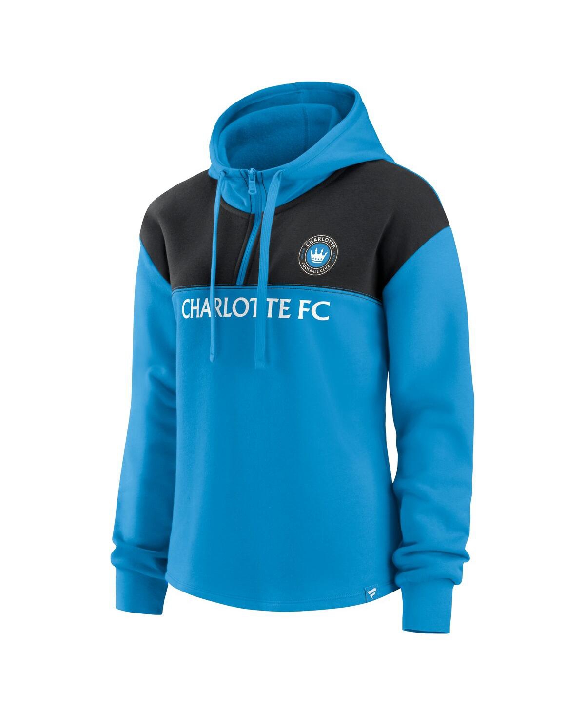 Fanatics Women's Blue Charlotte Fc Fleece Quarter-zip Hoodie In Blue