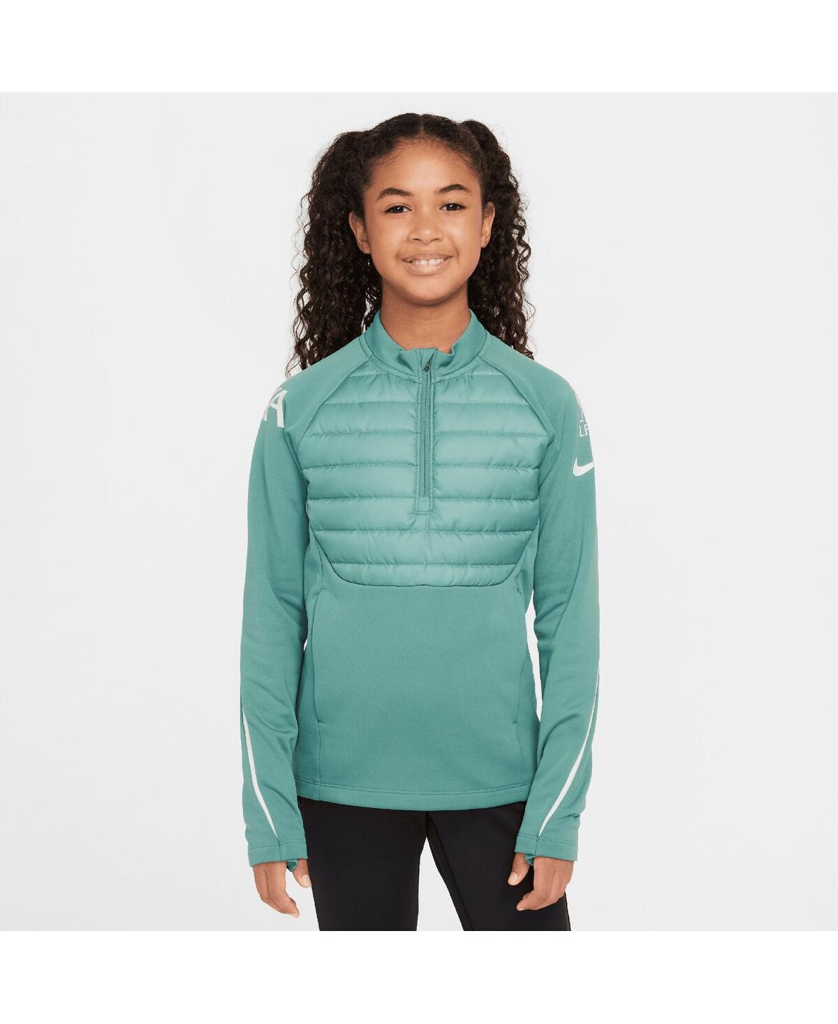 Nike Big Boys And Girls Teal Liverpool 2024/25 Academy Drill Quarter-zip Top In Teal