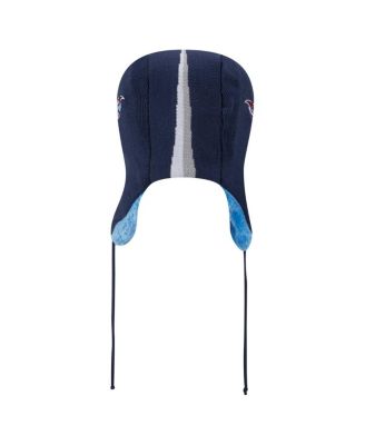 Men's Navy Tennessee Titans Helmet Head Trapper Knit Hat