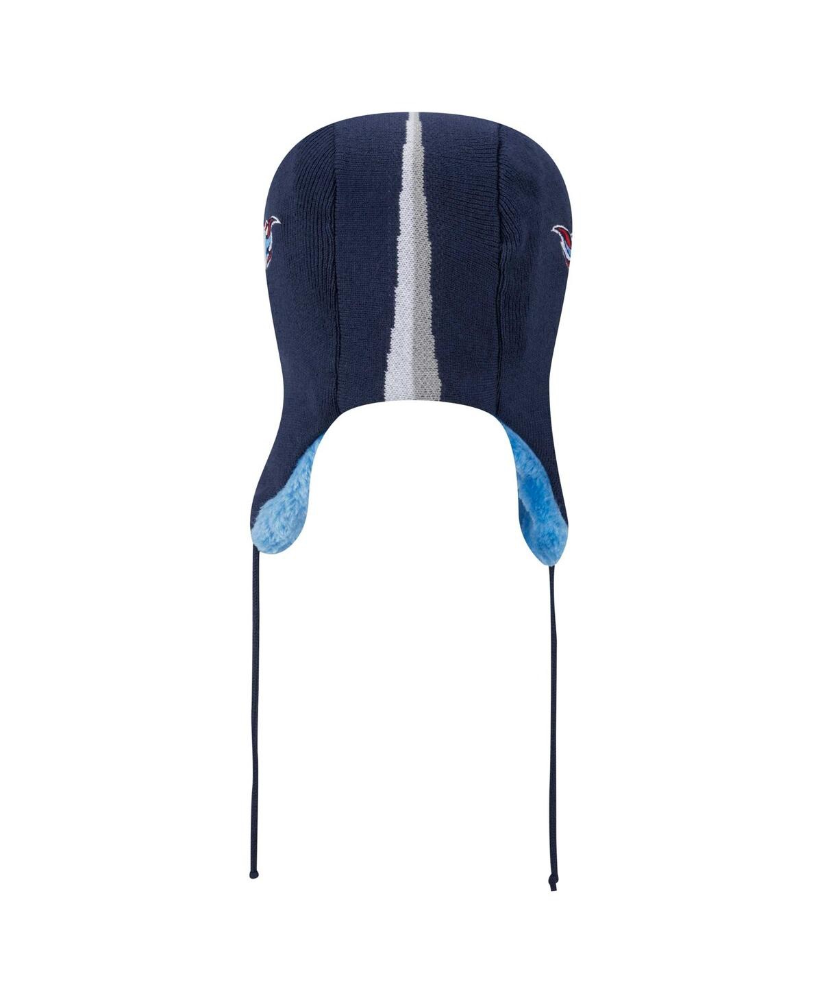 New Era Men's Navy Tennessee Titans Helmet Head Trapper Knit Hat In Navy