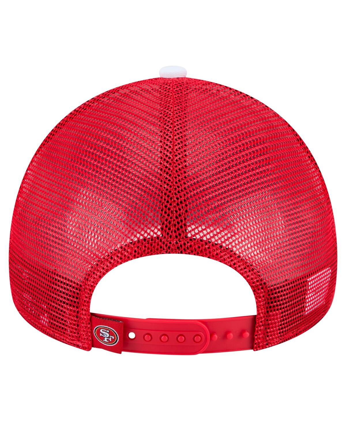 New Era Preschool Scarlet San Francisco 49ers Sport Night Color Block 9forty A-frame Trucker Adjustable Hat In Scarlet
