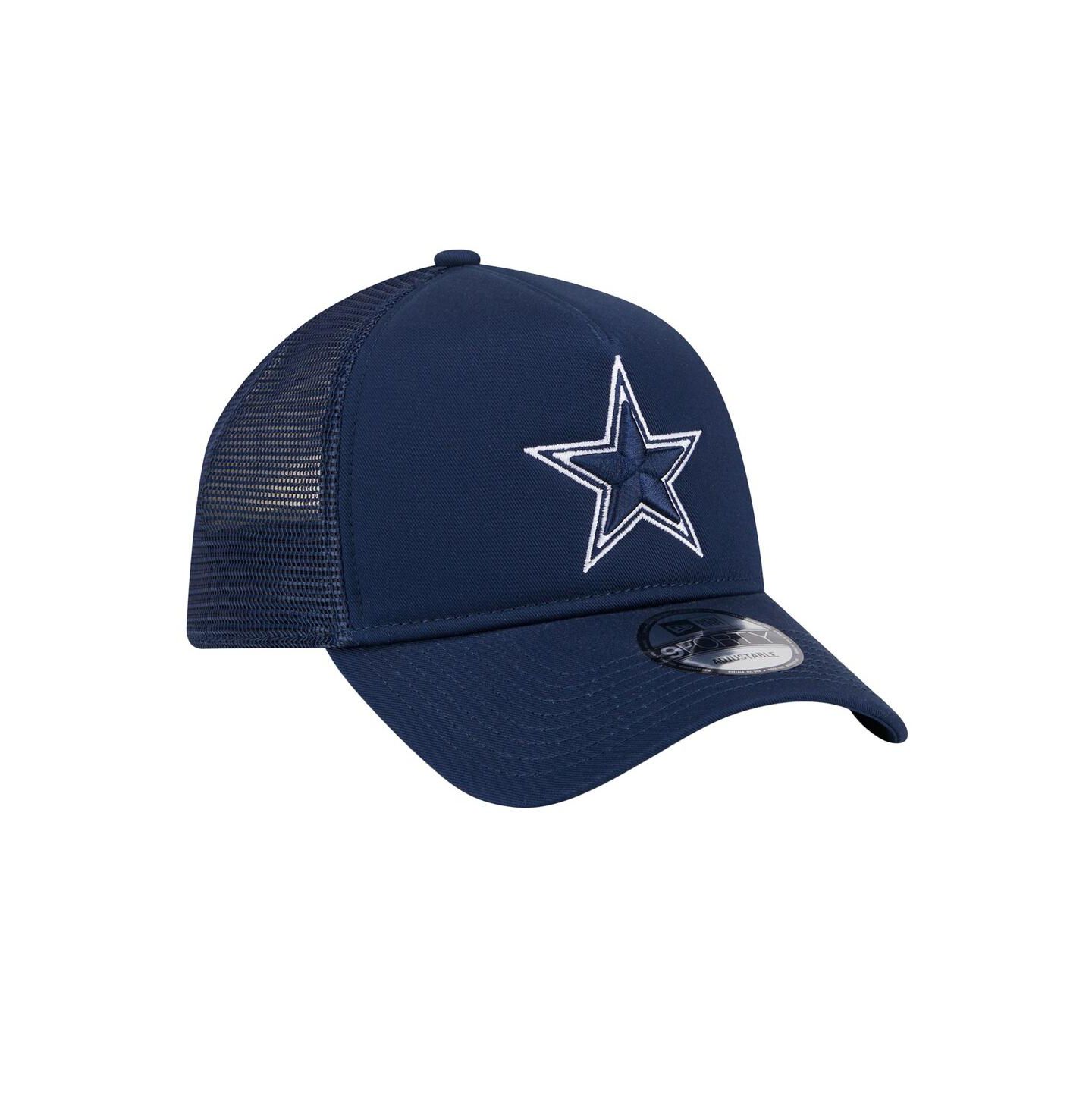 Мужская кепка New Era Navy Dallas Cowboys Main A-Frame Trucker 9FORTY Adjustable Hat — фото 4