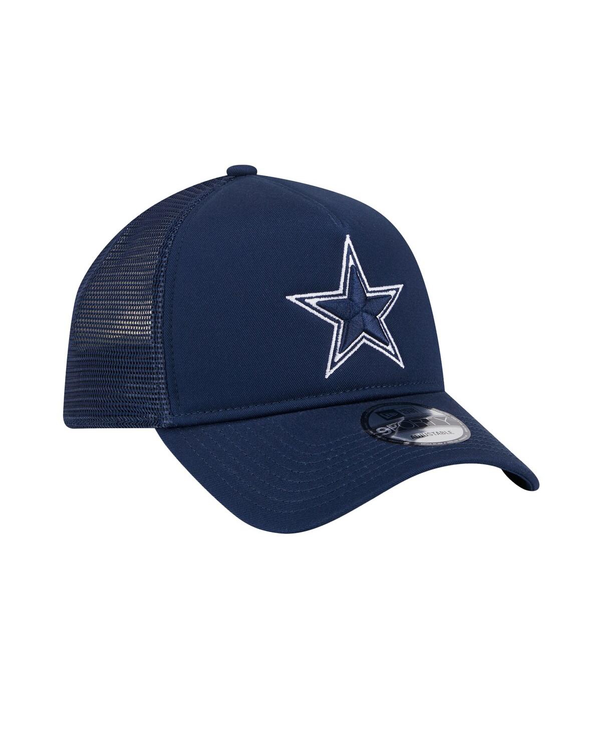 NEW ERA MEN'S NAVY DALLAS COWBOYS MAIN A-FRAME TRUCKER 9FORTY ADJUSTABLE HAT 