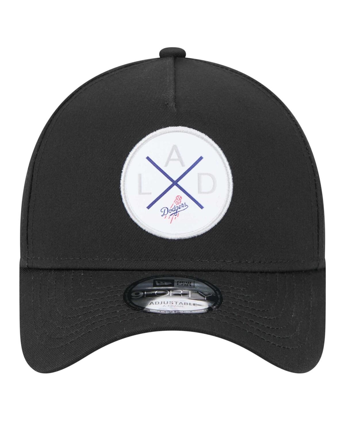 NEW ERA MEN'S BLACK LOS ANGELES DODGERS 9FORTY A-FRAME ADJUSTABLE HAT 