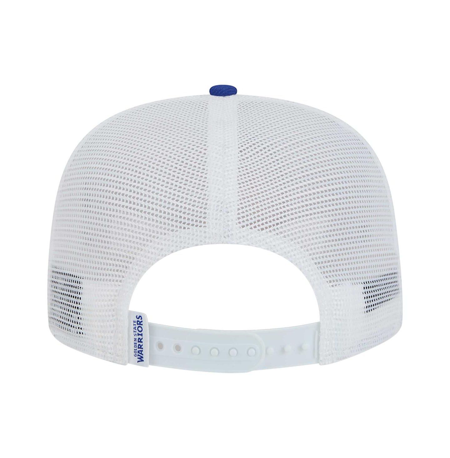 Мужская кепка New Era White/Royal Golden State Warriors Dip-Dye 9FIFTY A-Frame Trucker Snapback Hat — фото 3