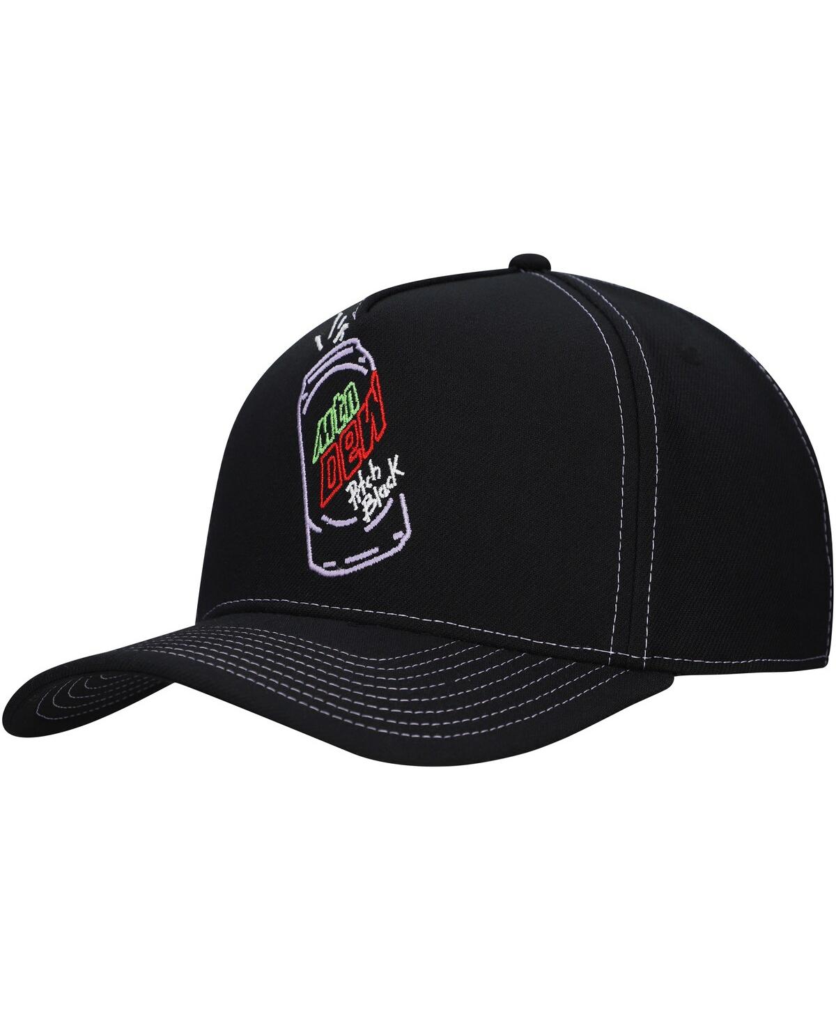 Lids Men's Black Mountain Dew Pitch Black Glow A-frame Adjustable Hat In Black
