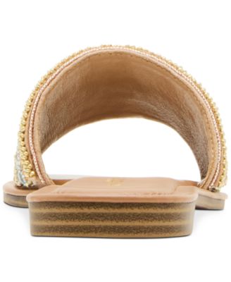 Friendship Embellished Slide Flat Sandals