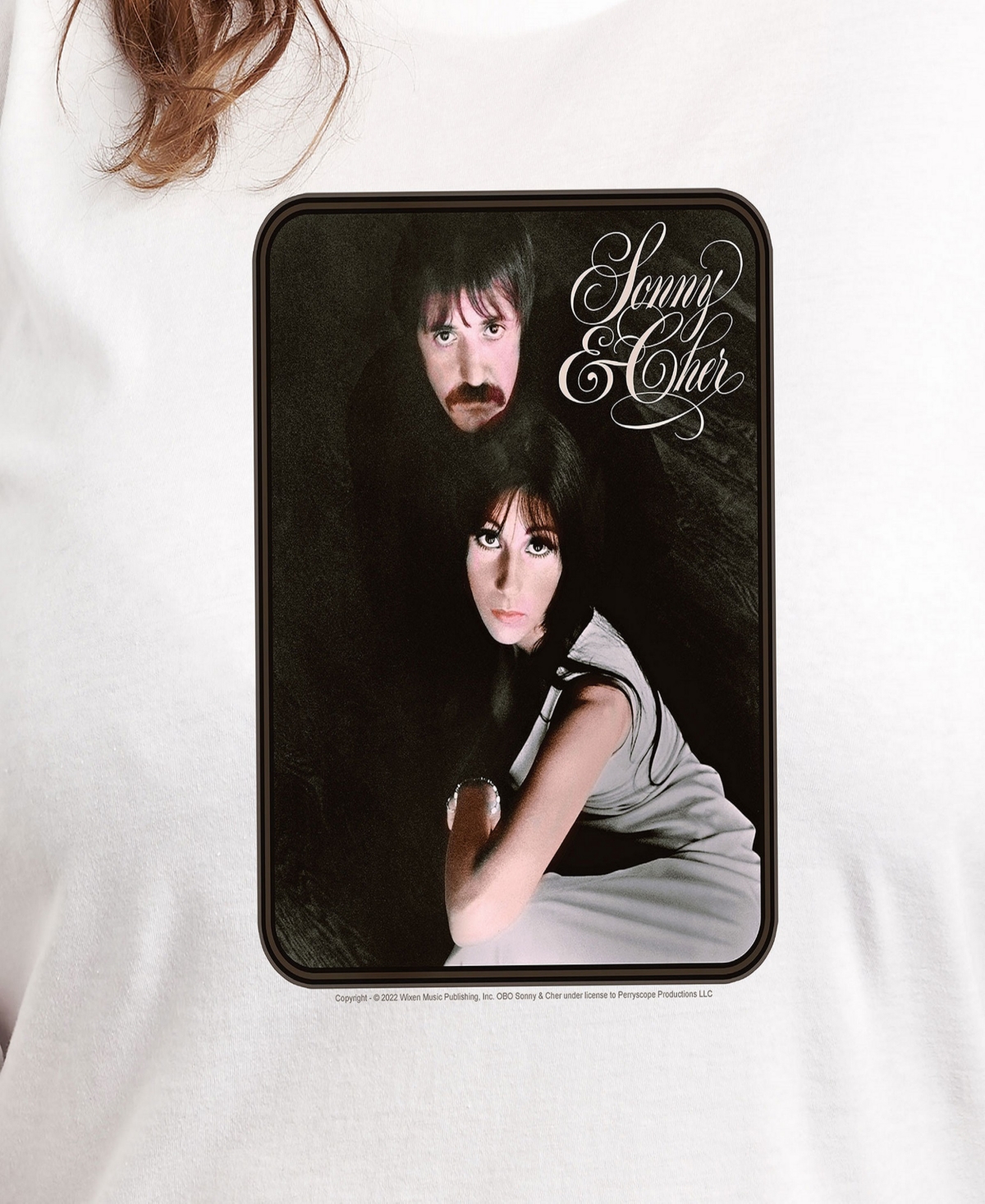 Hybrid Apparel Plus Size Sonny And Cher Graphic Pullover T-shirt In White