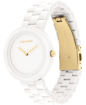 Women's CK Pure White Ceramic Watch Bracelet, 44mm