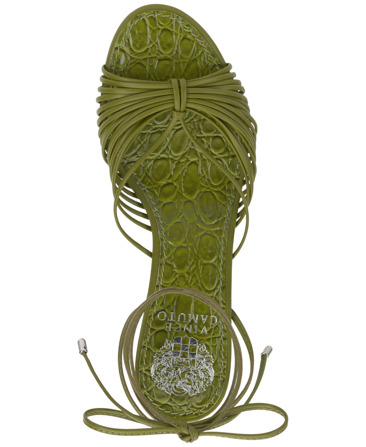 Vince Camuto Women's Lory Lace-up Blade-heel Sandals In Lizard Green