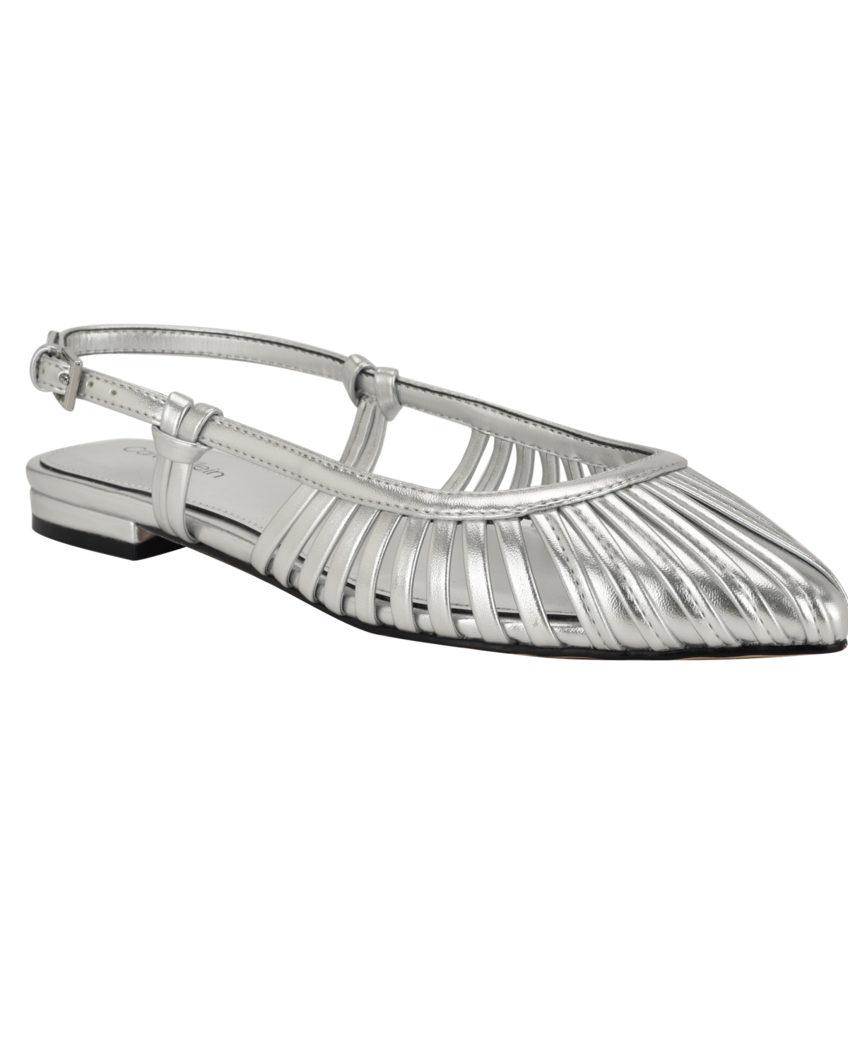 Calvin Klein Women's Movella Kitten Heel Slingback Pumps In Silver