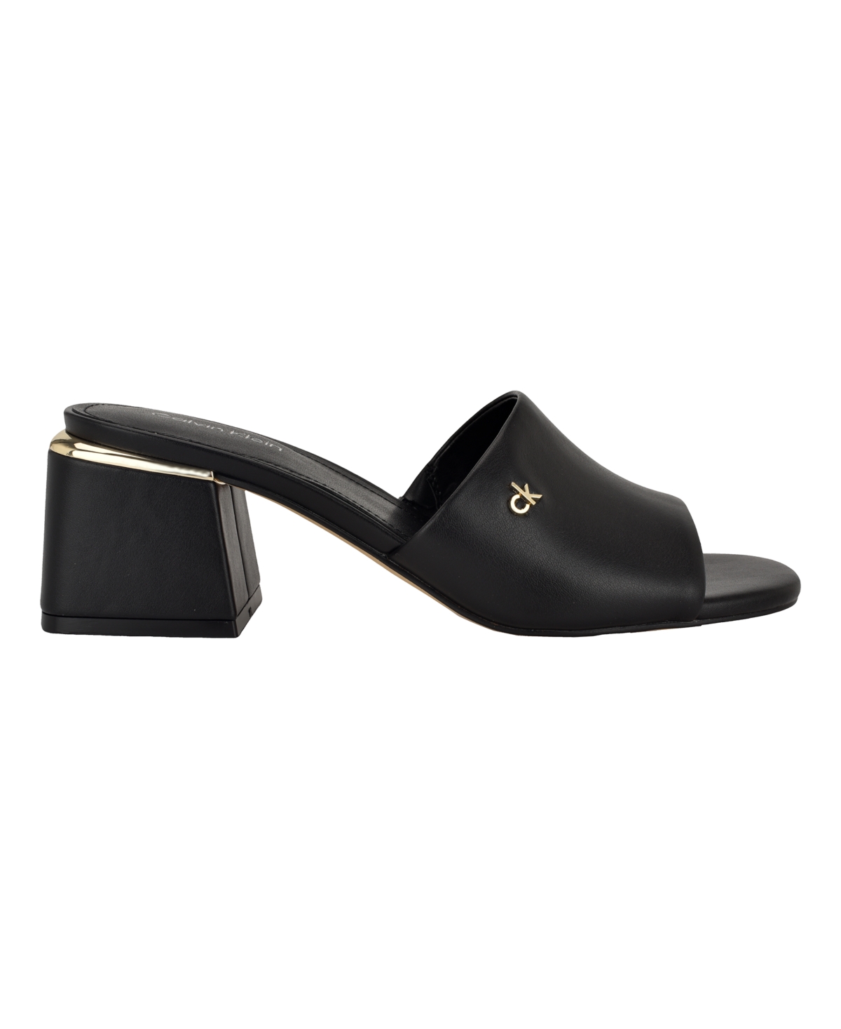 Calvin Klein Rowena Block Heel Sandal In Black