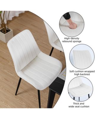  Set of 2  Tufted Velvet Upholstery, Metal Frame   Mid-Century Style, Upholstered Seat Dining Side Chairs