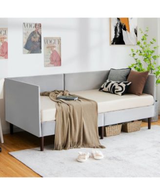 Twin Size Daybed Frame with Sturdy Wooden Slat Support