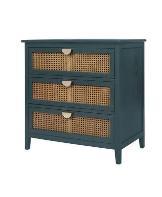 3 Drawer Cabinet, Rattan, American Furniture, Suitable for bedroom, living room, Study