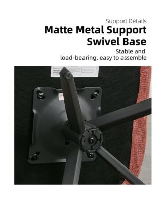 Linen Upholstered Swivel Side Chair, Mid Century Modern Dining Chairs with Metal Frame, Set of 1