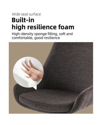 Linen Upholstered Swivel Side Chair, Mid Century Modern Dining Chairs with Metal Frame, Set of 1