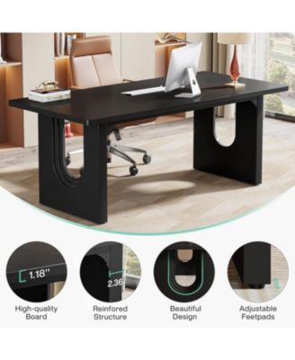 Modern Executive Desk, 70.9" Large Office Computer Desk, Meeting Room Table, Simple Workstation Business Furniture for Home Office