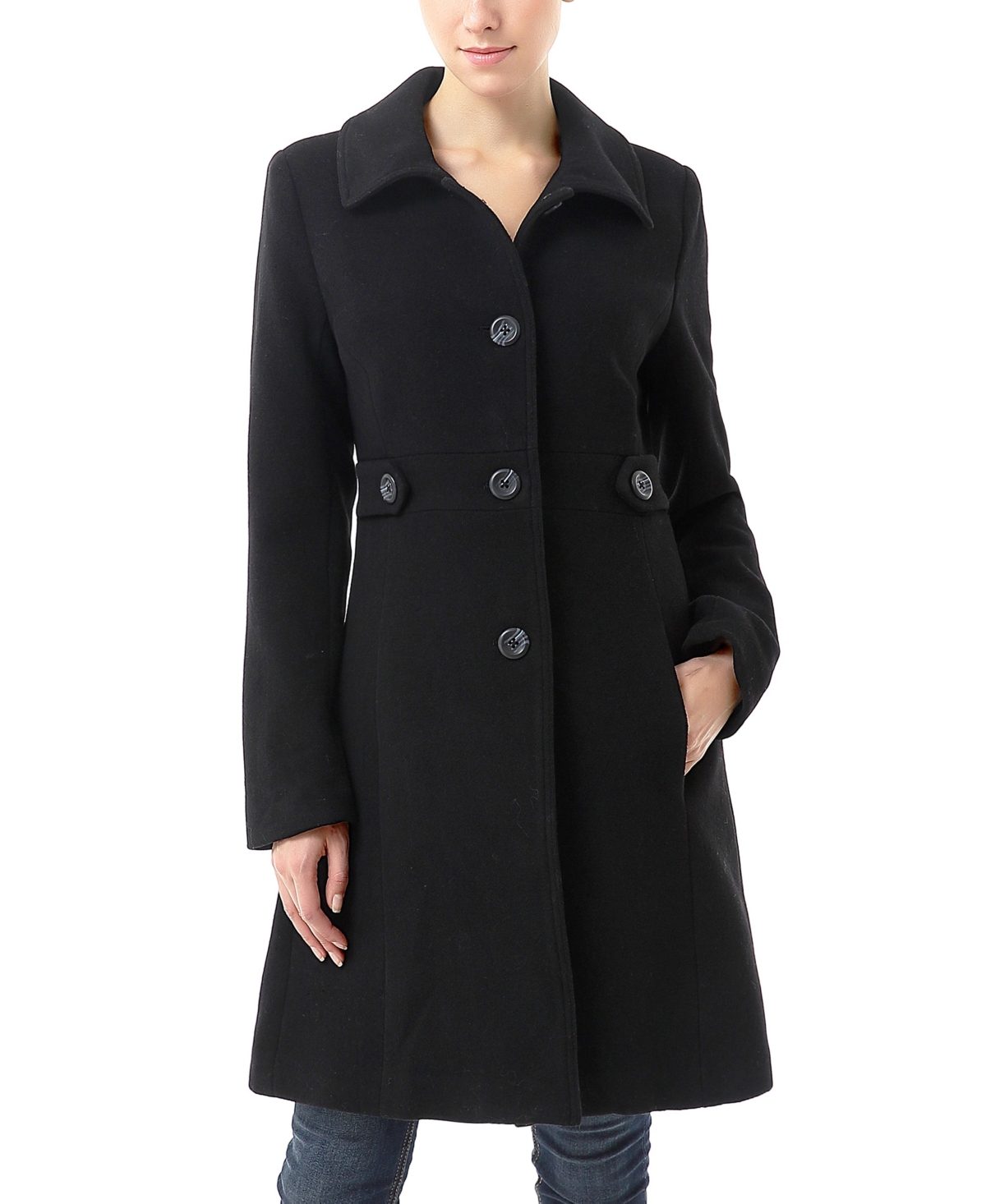 Women's Woimen's Elise Wool Blend Walking Coat - Black