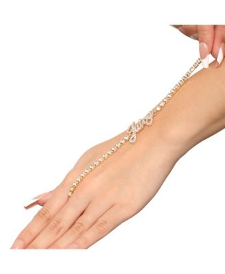 Crystal Tennis Bracelet with Signature Script Logo Charm