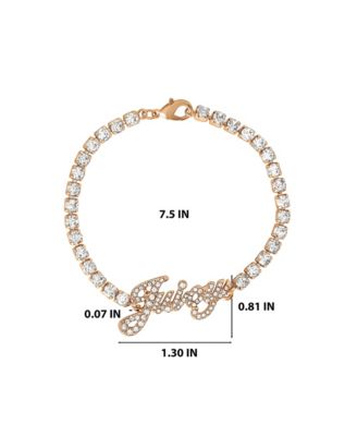 Crystal Tennis Bracelet with Signature Script Logo Charm