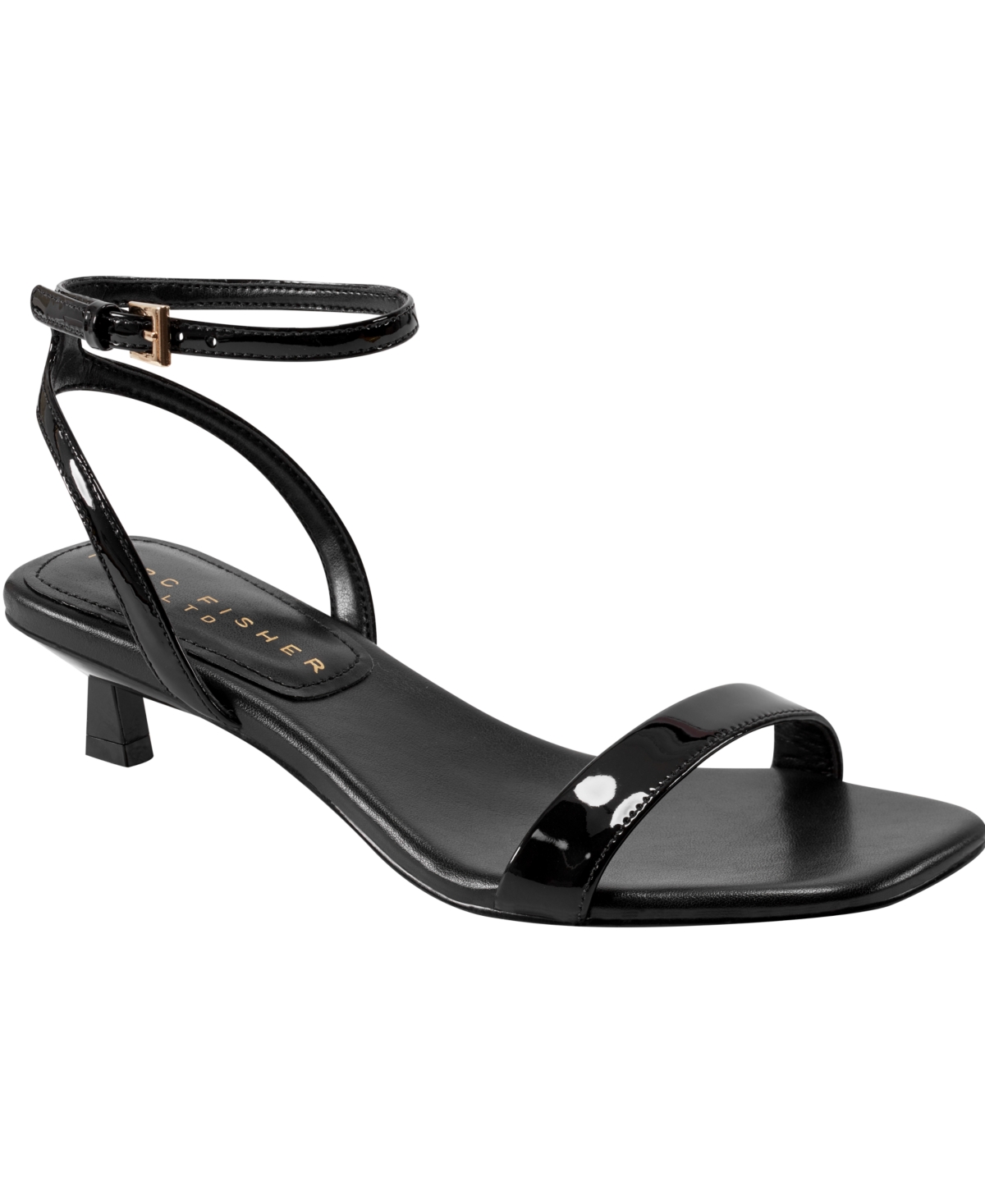 Marc Fisher Ltd Women's Alona Ankle Strap Sandal In Black Patent